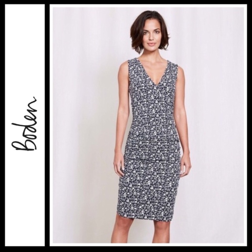 Boden wrap front ruched dress